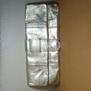 Sorpresal Leather Clutch Gold Lame' Super Shimmer Metallic